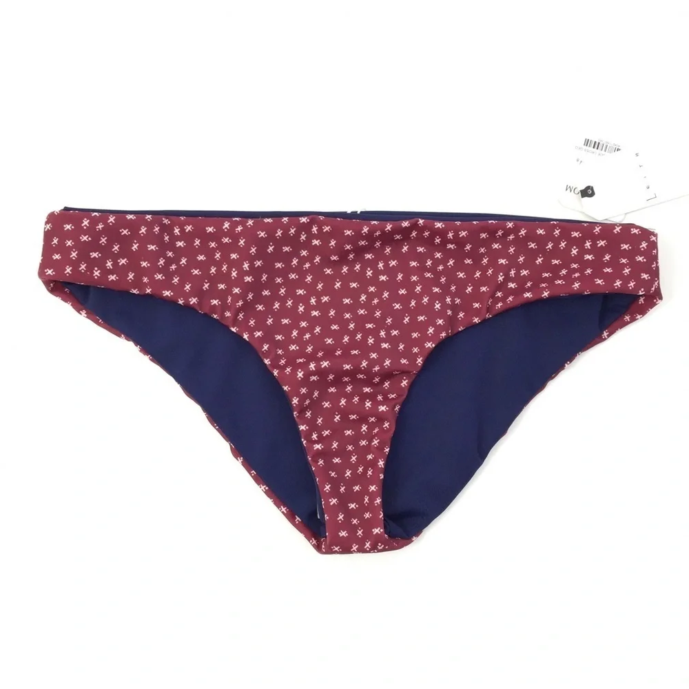 Leith Red Blue Reversible Hipster Bikini Bottoms S